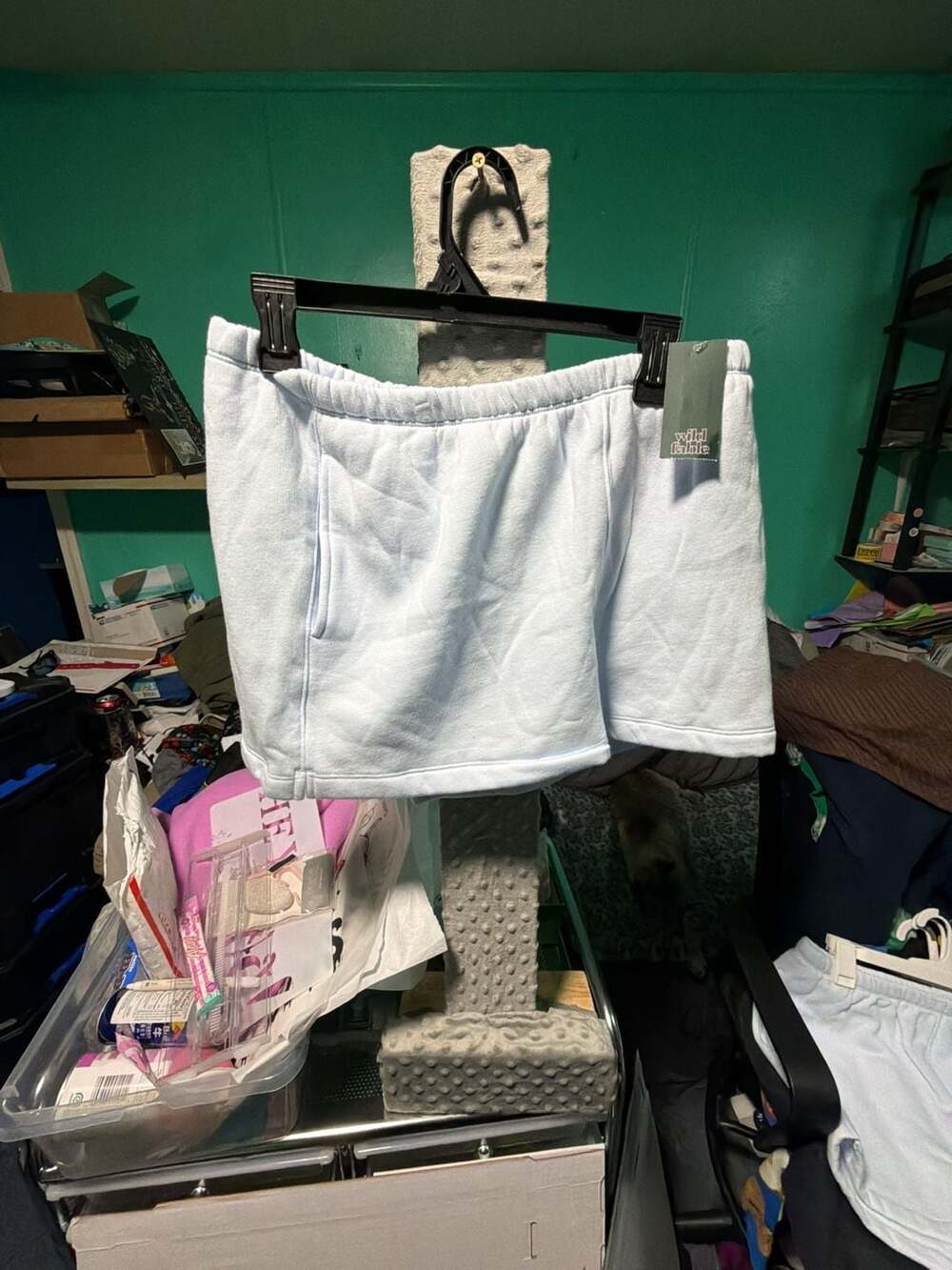C0082 Wild Fable Airy Blue Fleece Lounge Shorts Size L
